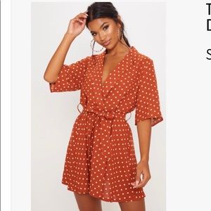 Polka dot brick orange summer dress